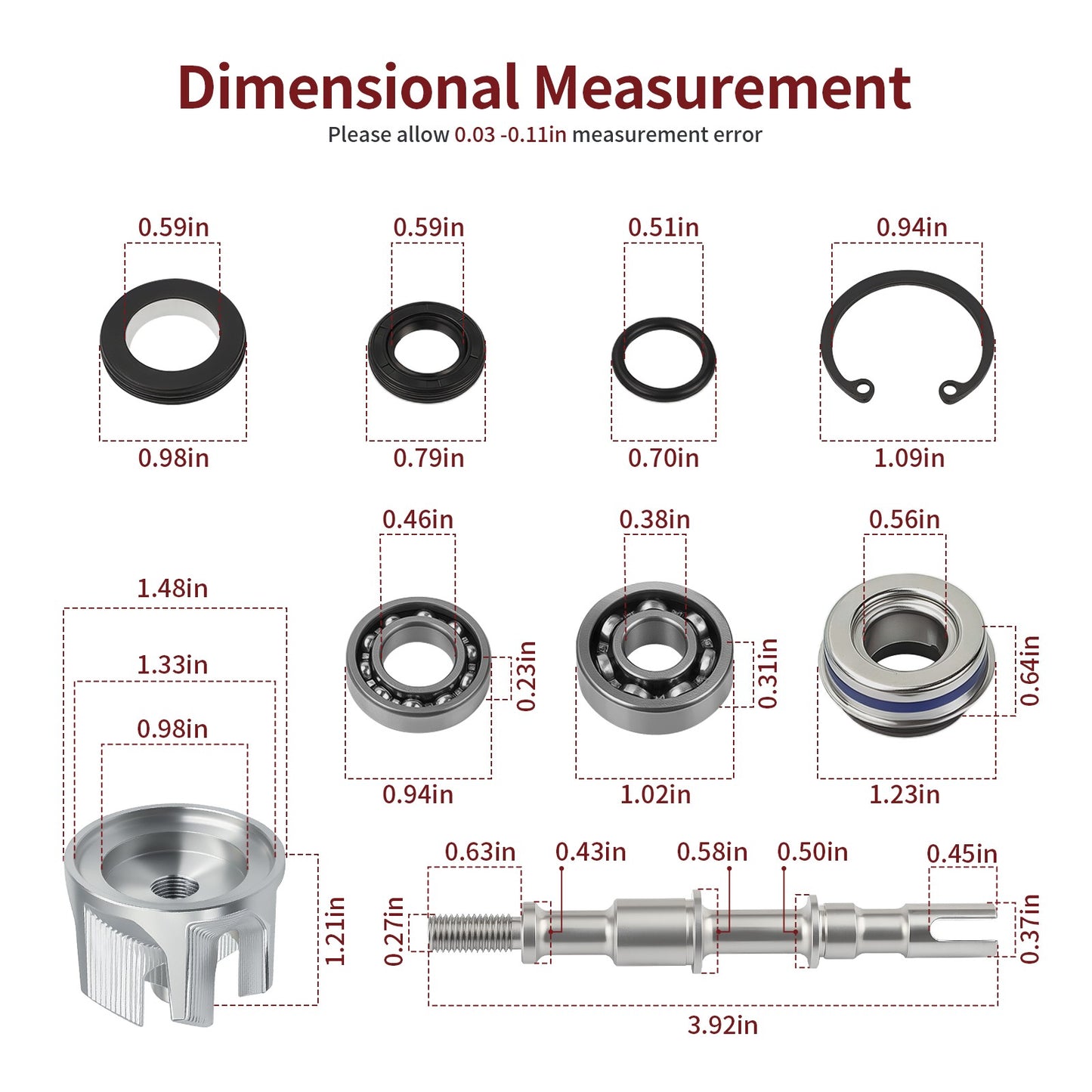 Water Pump Impeller Shaft Bearing Gasket for Kawasaki Brute Force 300 (2012–2024)