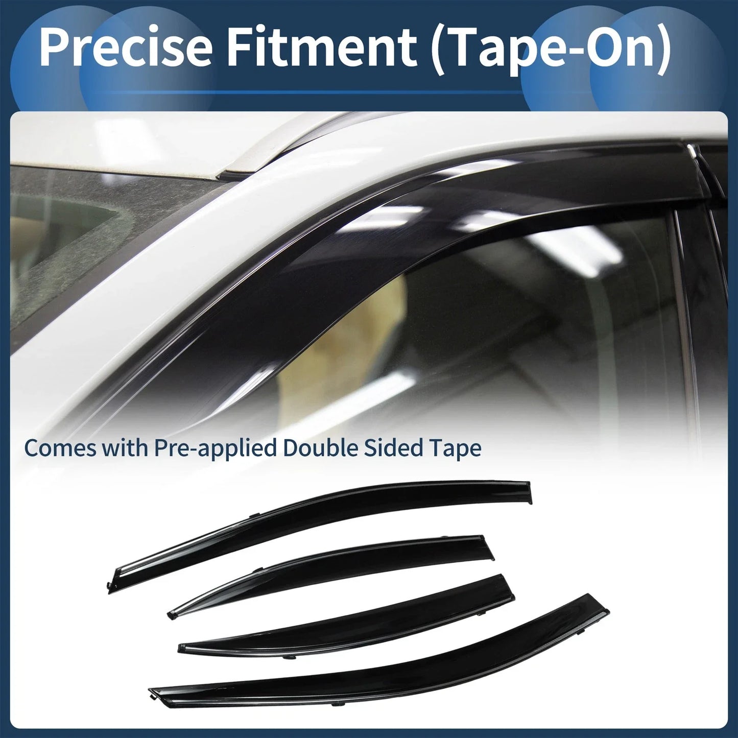 Window Deflectors for Honda Civic Sedan 2012 (2012) - Side Window Vent Visors Black