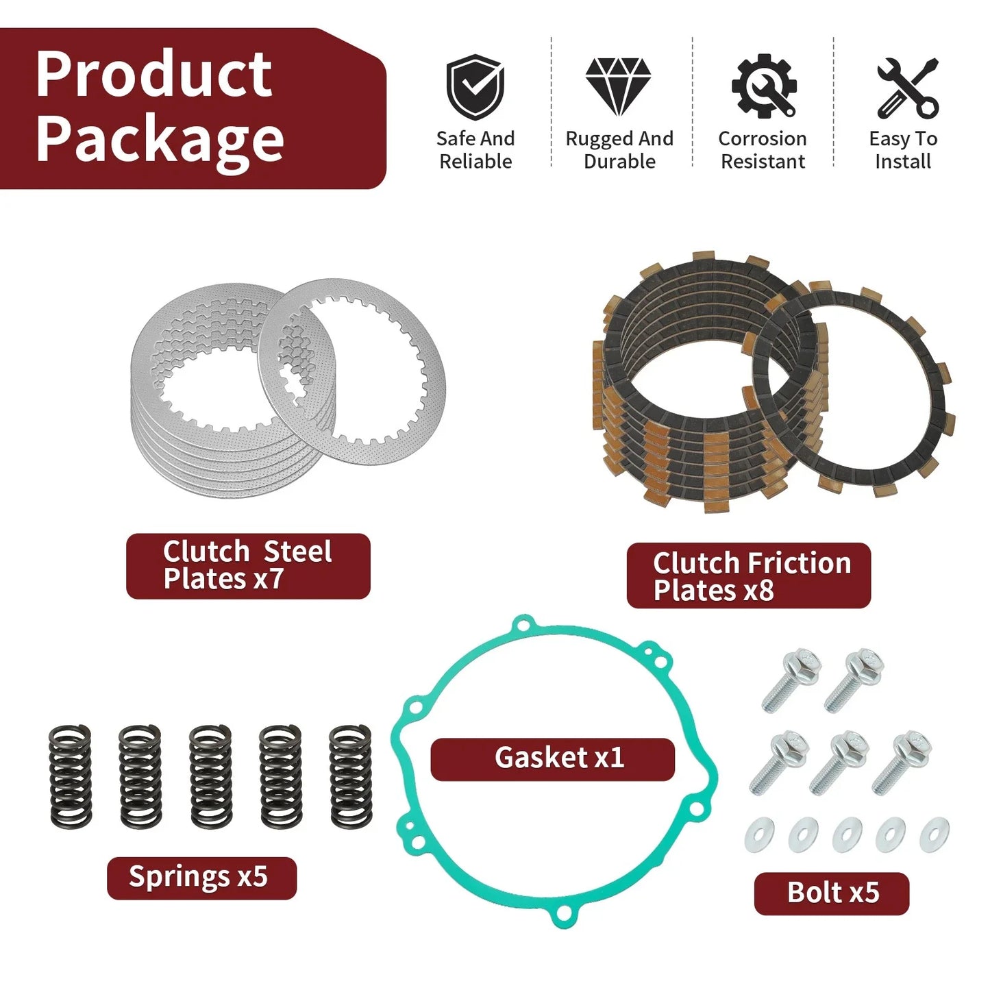 Clutch Friction Plate & Springs Gasket Kit for Yamaha YZ125 (1994–2004)