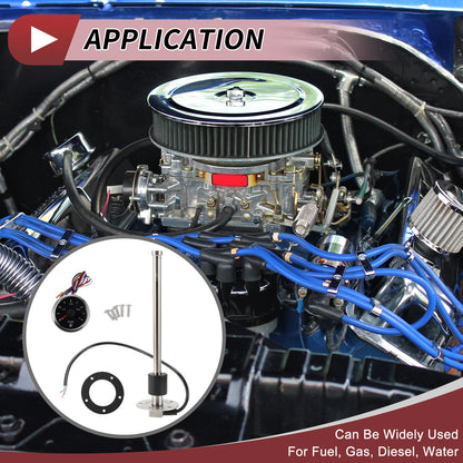 Fuel Sending Unit and Gauge Kit 0-190ohm 241mm for Boat Car Truck