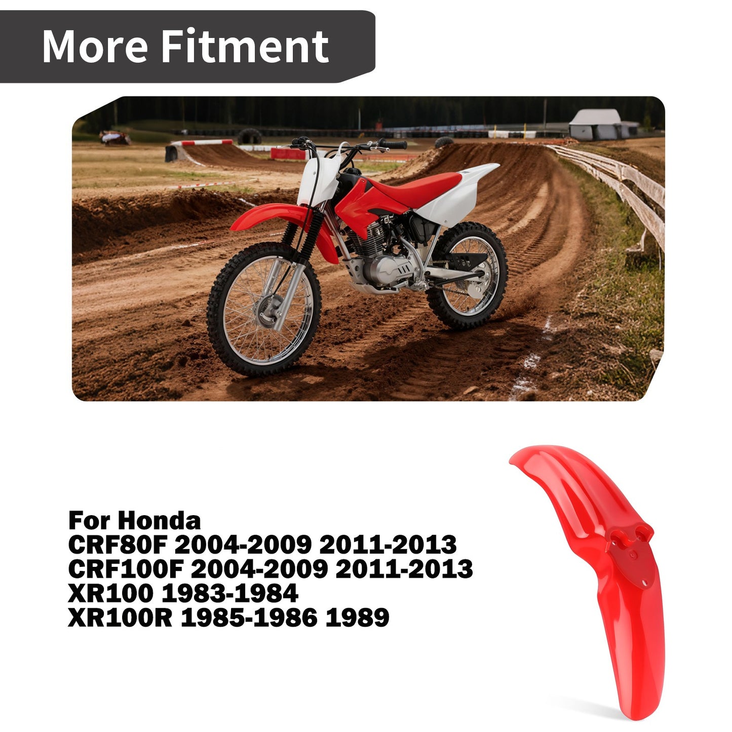 Front Fender for Honda CRF80F CRF100F XR100 XR100R (2004–2023)