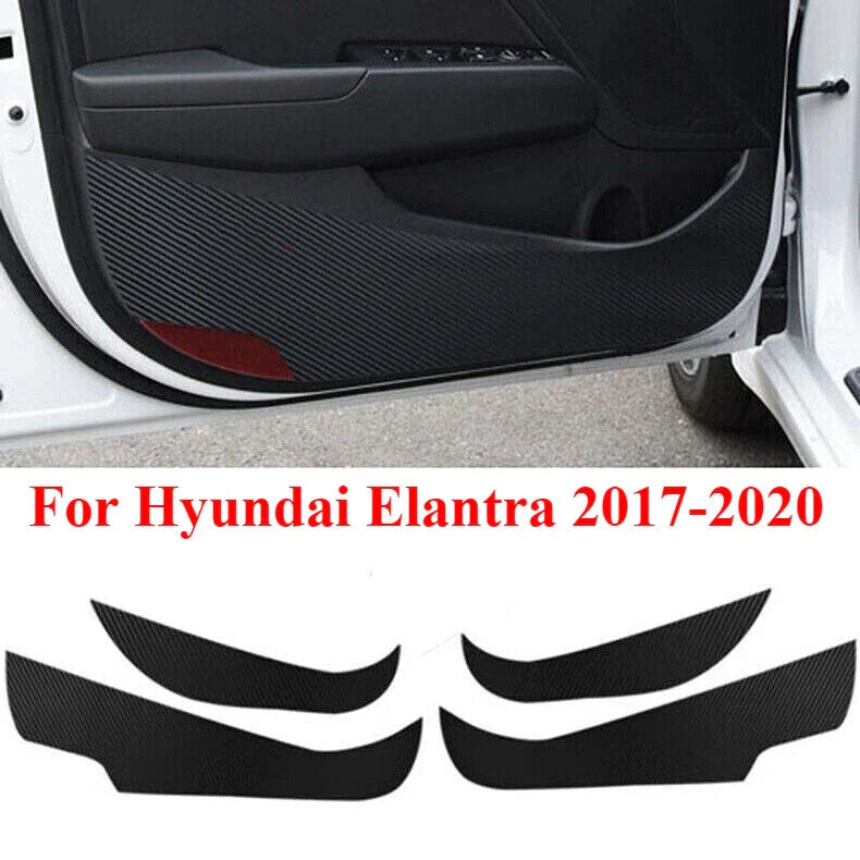 Carbon fiber Door Anti-Kick Panel Guard Trim for Hyundai Elantra (2017–2020)