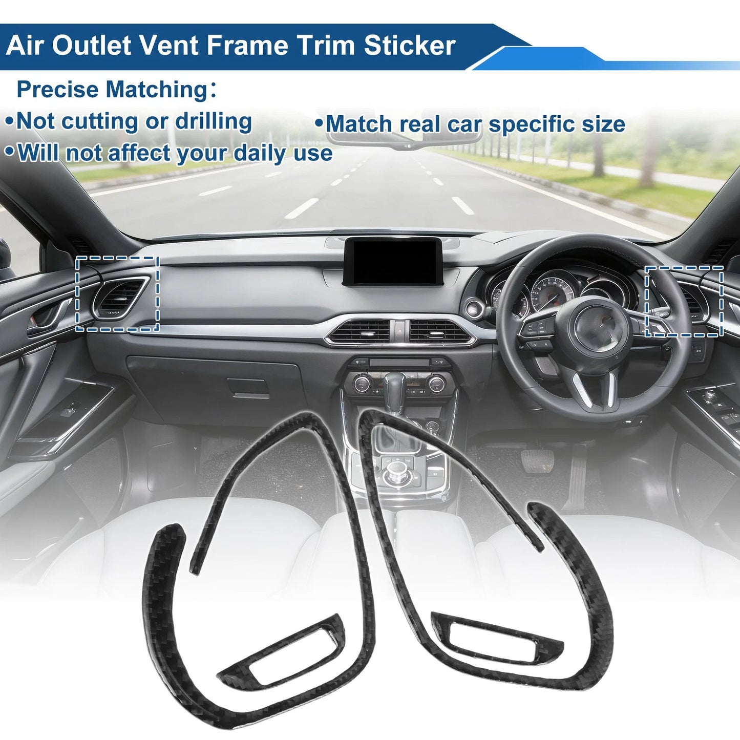 Set of 1 Air Condition Outlet Vent Trim Cover Frame for Mazda CX-9 (2016–2023)