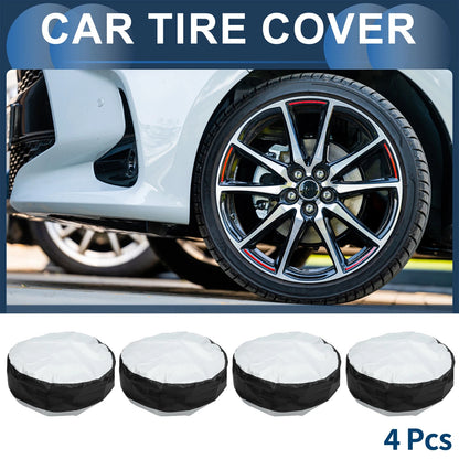 Set of 4 Tire Covers for Light Vehicles (80x47cm) 210D Oxford Fabric Black
