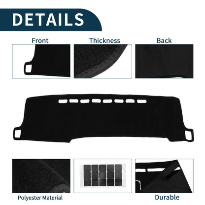 Dashboard Cover Mat for Toyota Aqua (2011–2021) - Black, 1 Set