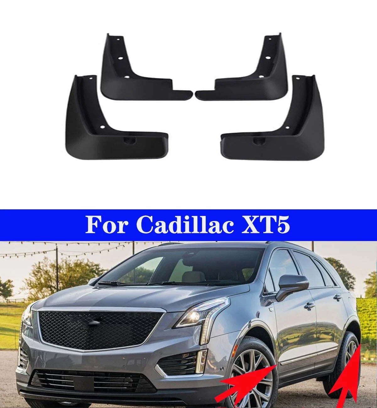 4pcs Mudguards Splash Guards & Mud Flaps for Cadillac XT5 (2025–2026)