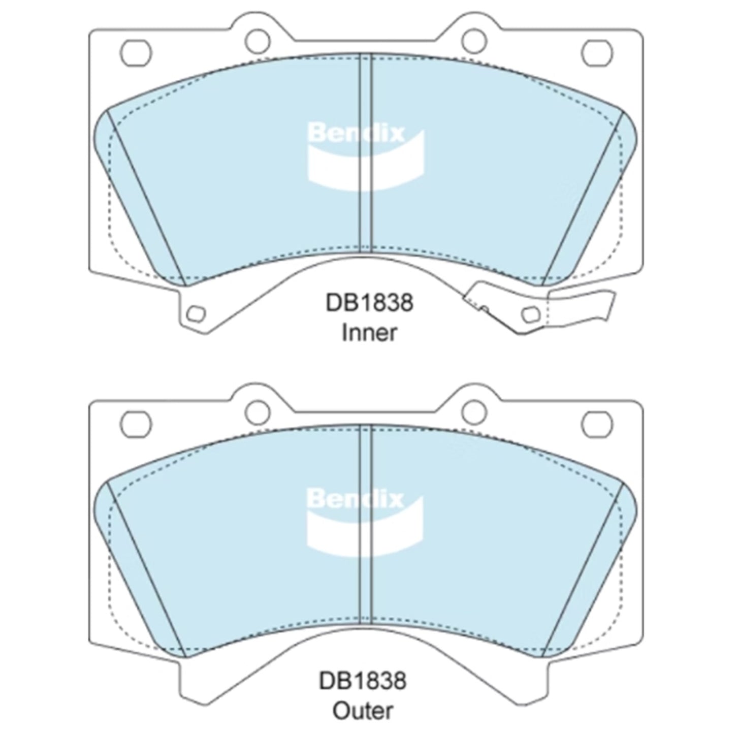 Set of 4 Bendix HD Front Disc Brake Pads for Landcruiser (2007–2021)