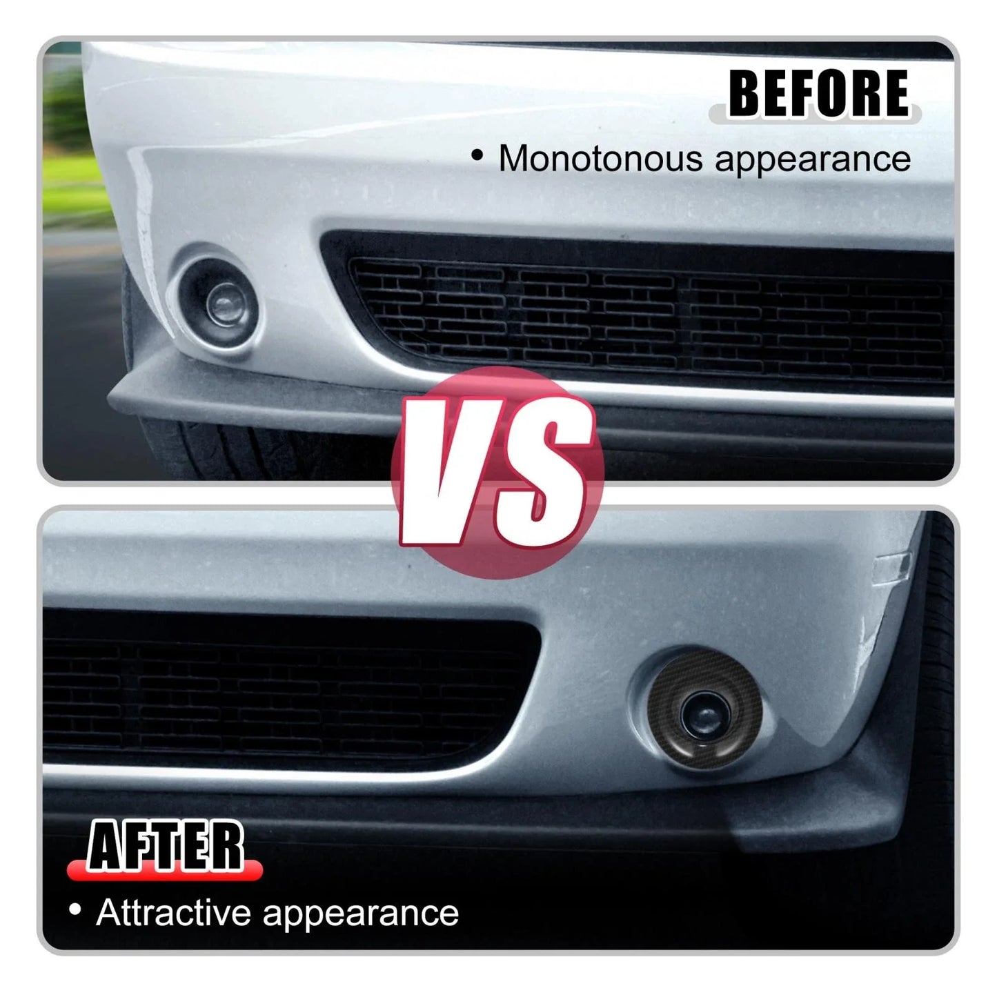 2 x Car ABS Front Fog Light Covers Trim for Dodge Challenger (2015-2020) Black