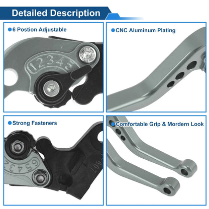 Adjustable Short Brake Clutch Levers for Honda CBF600/SA (2010–2013) Titanium Tone