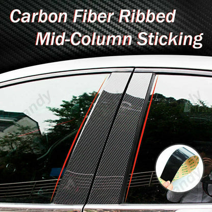6 x Carbon Fiber Pillar Posts Door Trim Covers for Hyundai Tucson (2021–2023)