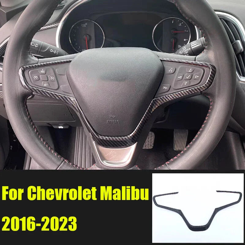 Carbon Fiber Steering Wheel Sheet Cover Trim for Chevrolet Malibu (2016–2023)