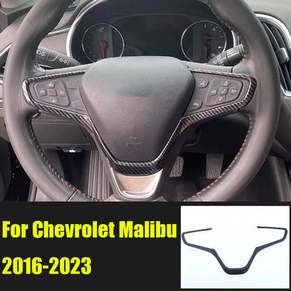 Carbon Fiber Steering Wheel Sheet Cover Trim for Chevrolet Malibu (2016–2023)