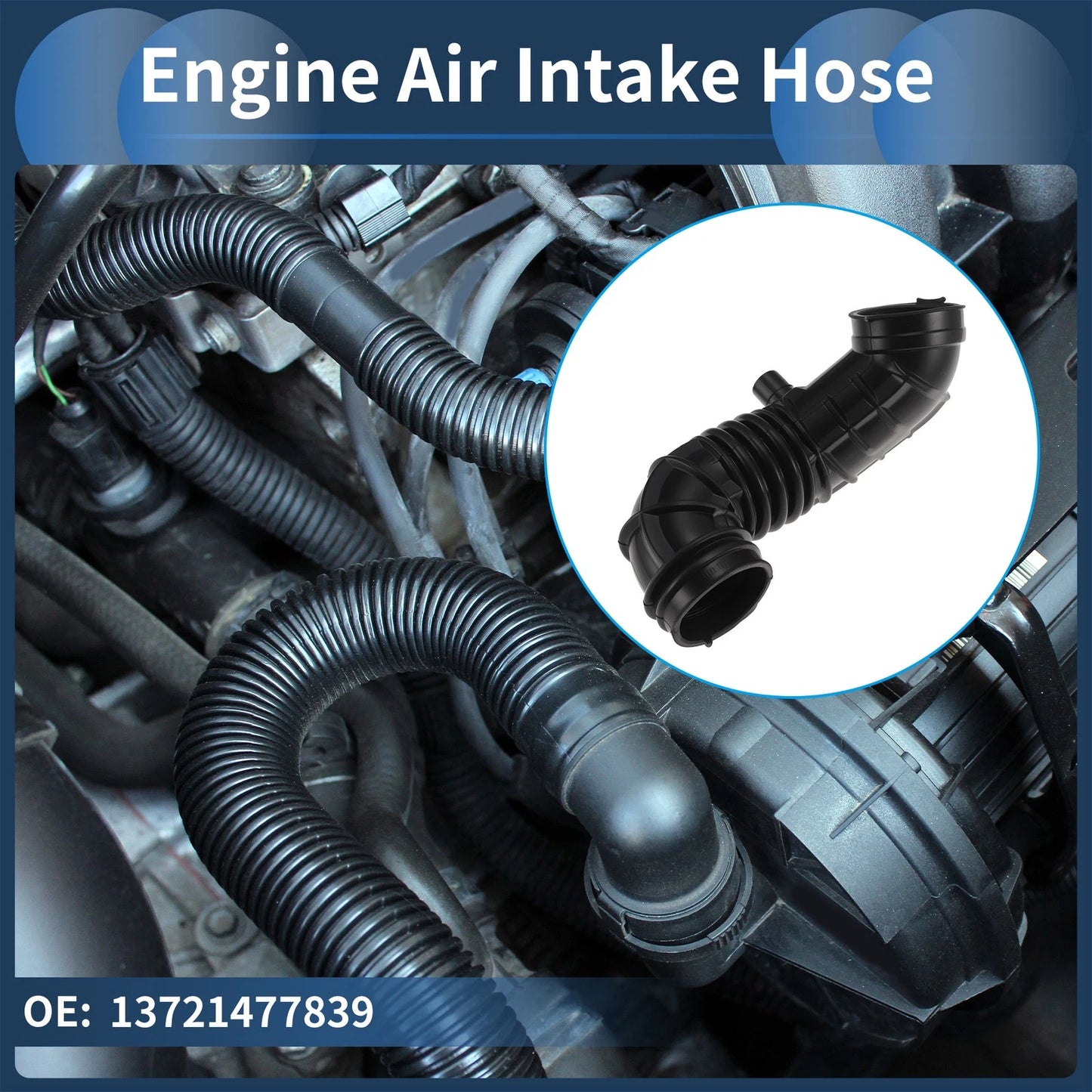 Engine Air Intake Hose for Mini R50 Cooper Base (2002–2006) No.13721477839 Rubber