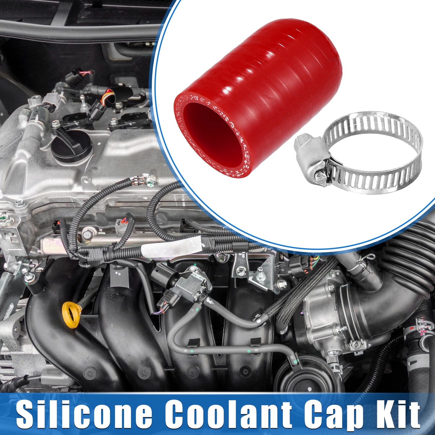 Reinforced Silicone Coolant Cap Kit for Turbo Bypass Valve (0.98" ID)