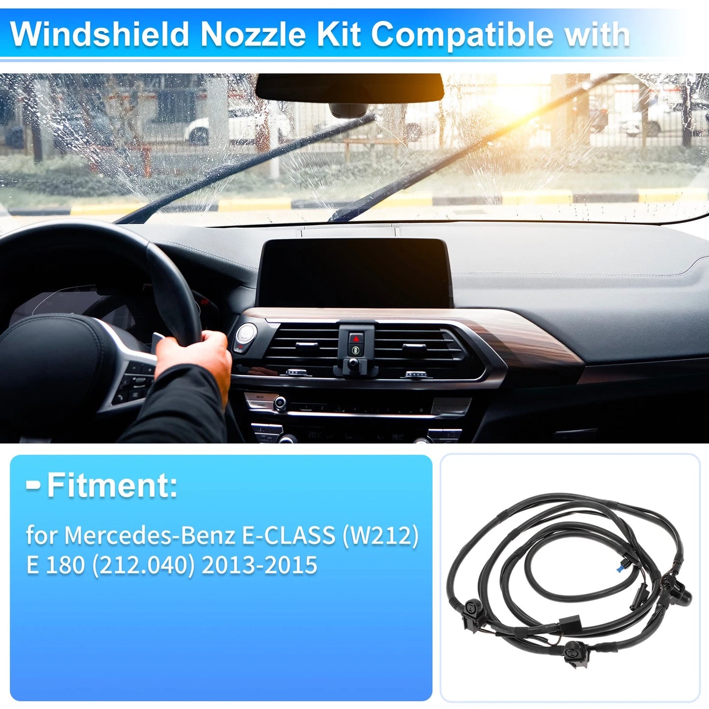 Windshield Washer Nozzle Kit for Mercedes-Benz E-Class (W212) 2078600392