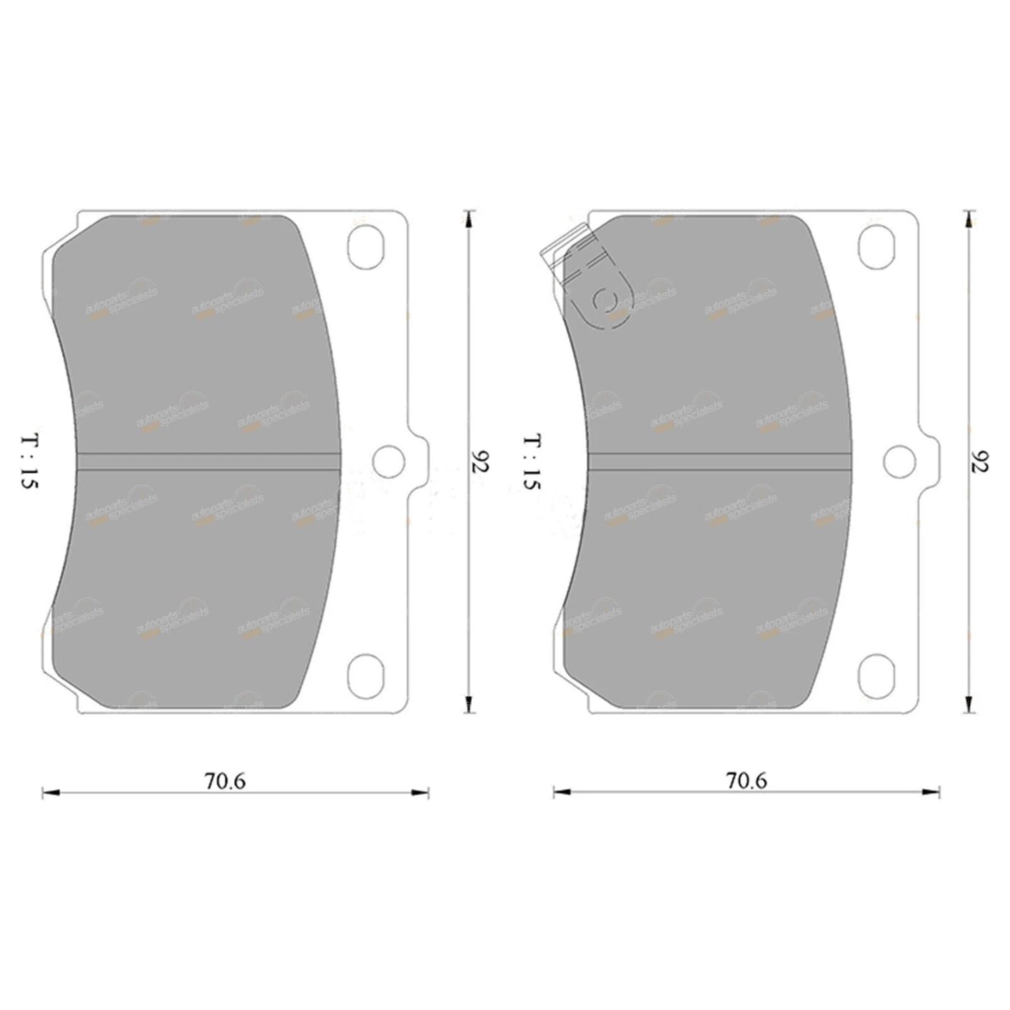 Set of 4 Front Disc Brake Pads for Mazda 323 (1994–1998) & Ford Laser (1994–2002)