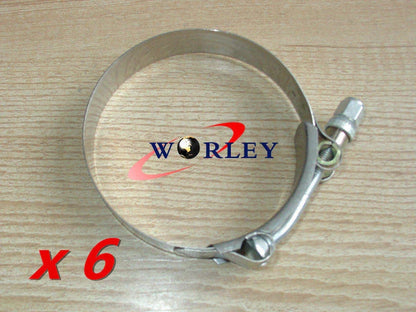 8 x 4" Turbo Pipe Hose Coupler T-Bolt Clamps for Universal