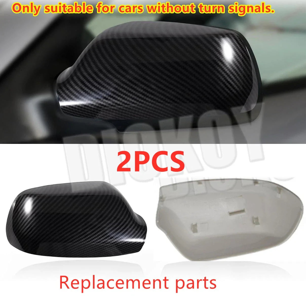 2 x Pair Carbon Fiber Left Right Rearview Mirror Cap Cover for Mazda 6/2/3 (2003–08)