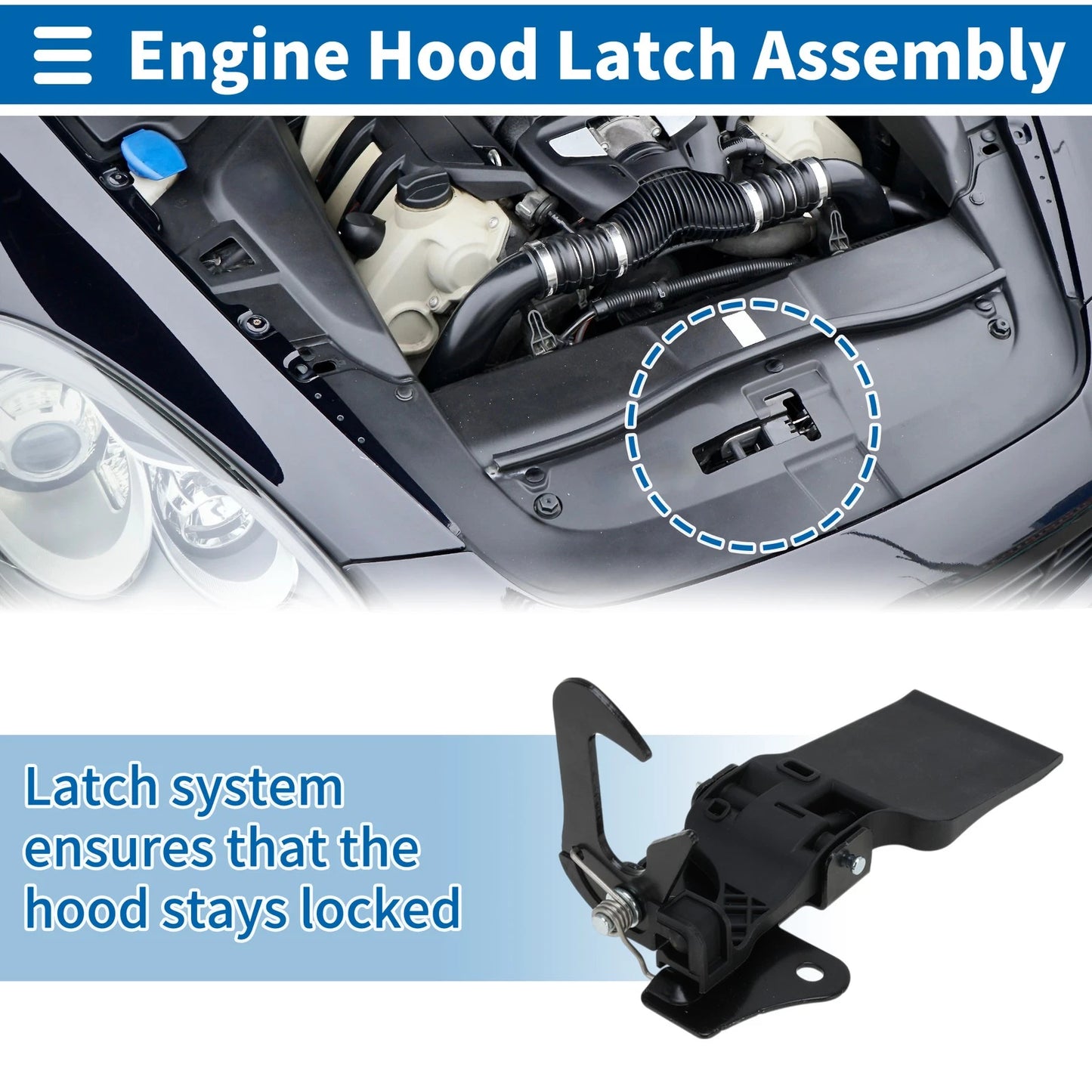 Hood Latch Assembly for Audi Q3 (2011–2018) No. 8U0823480A/B/C