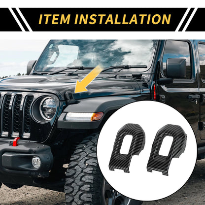 2X Hood Latch Lock Catch Brackets for Jeep Wrangler JL JLU (2018–2023)