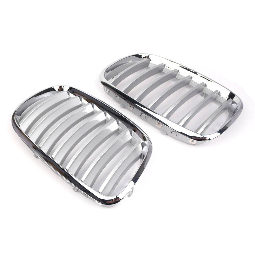 2X Chrome Front Bumper Grille for BMW X5 X6 (2007–2013)