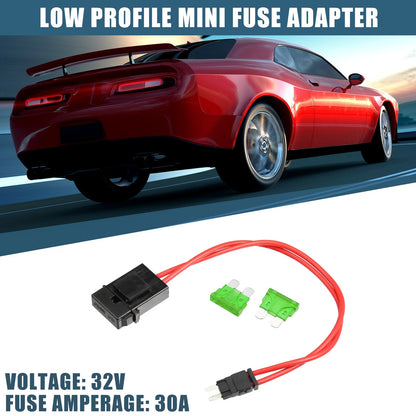 32V Mini Fuse Adapter Tap Kit w/  30A Blade Fuses for Cars
