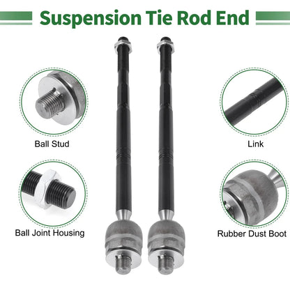 6 Pcs Front Suspension Kit Tie Rod Ends Sway Bar Link for Dodge Dart (2013-2016)