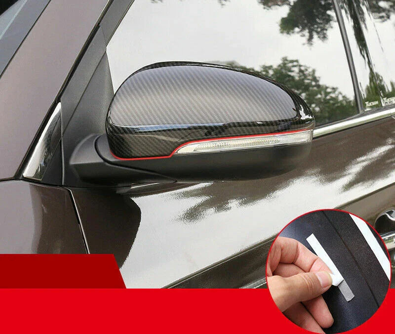 2 x Carbon Fiber Side Mirror Cover Trim for Hyundai Tucson (2016–2021)