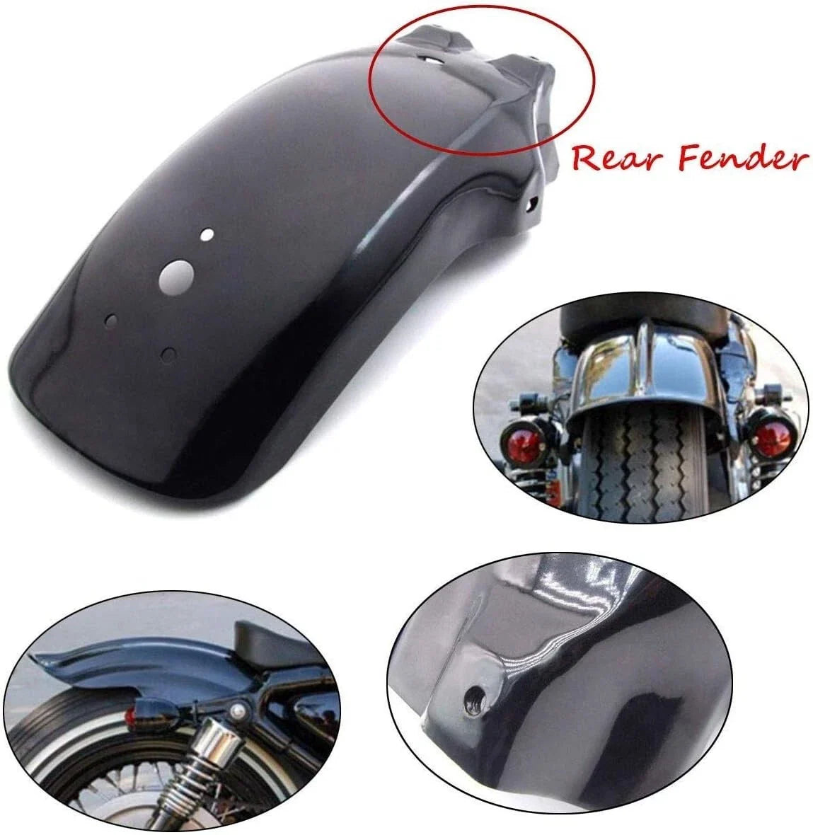 Rear Metal Fender Mudguard for Honda Yamaha Harley Chopper Cruiser