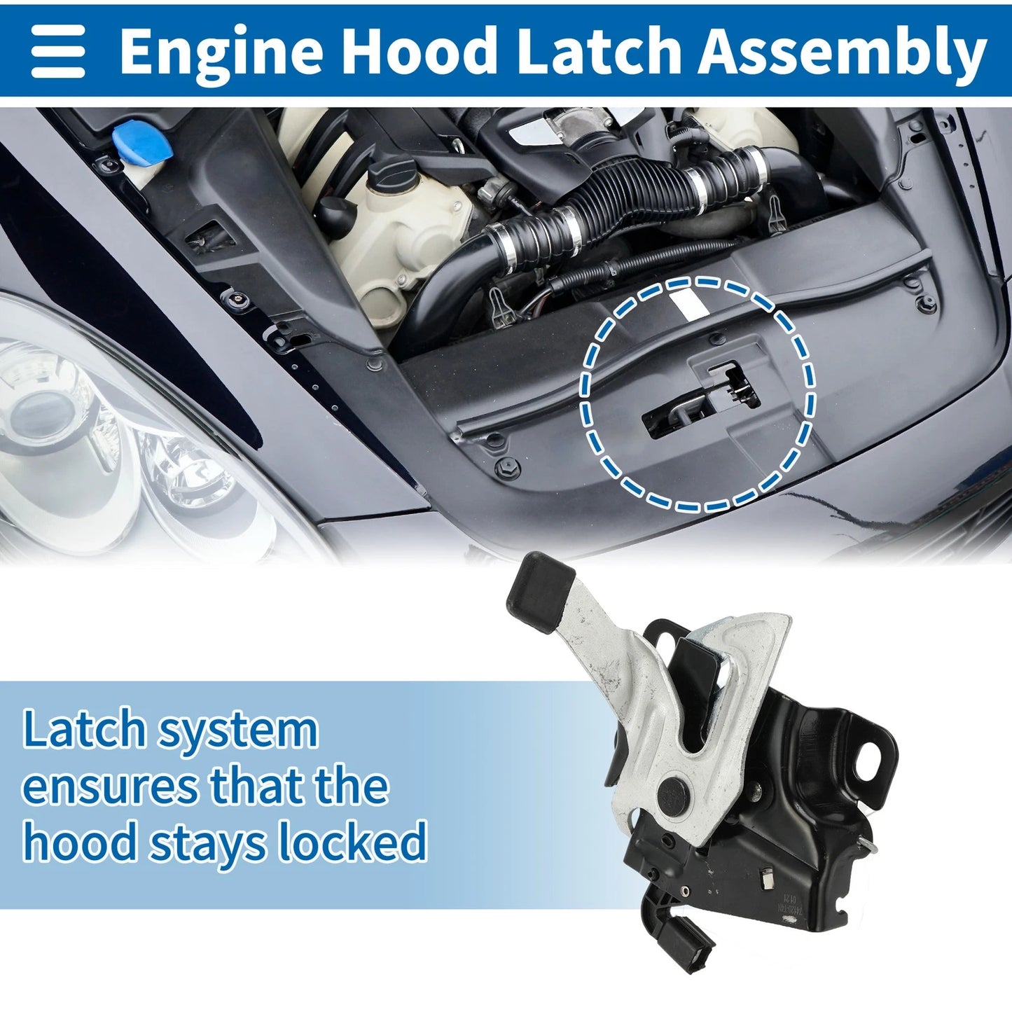 Hood Latch Assembly for Honda JADE (2014–2020) No. 74120T4NH01 1 Pcs
