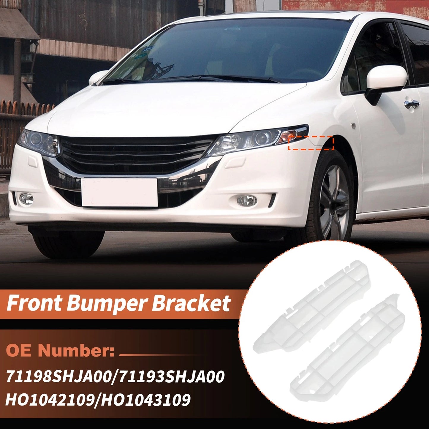 Bumper Bracket Set of 2 for Honda Odyssey (2005–2010) No. 71198SHJA00/71193SHJA00