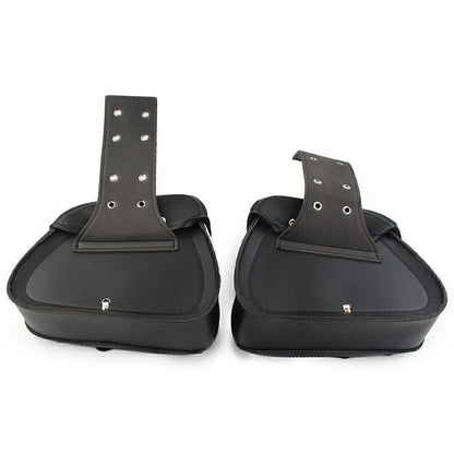 Black PU Leather Saddle Bags for Harley Sportster Dyna (2004-2023)