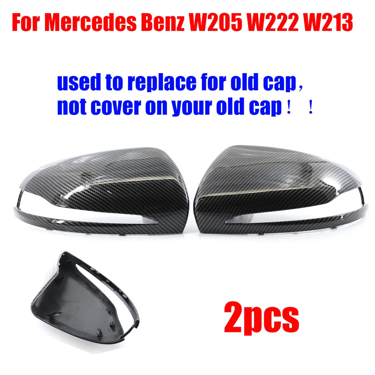 Wing Mirror Cover Cap for Mercedes Benz W205 W222 W213