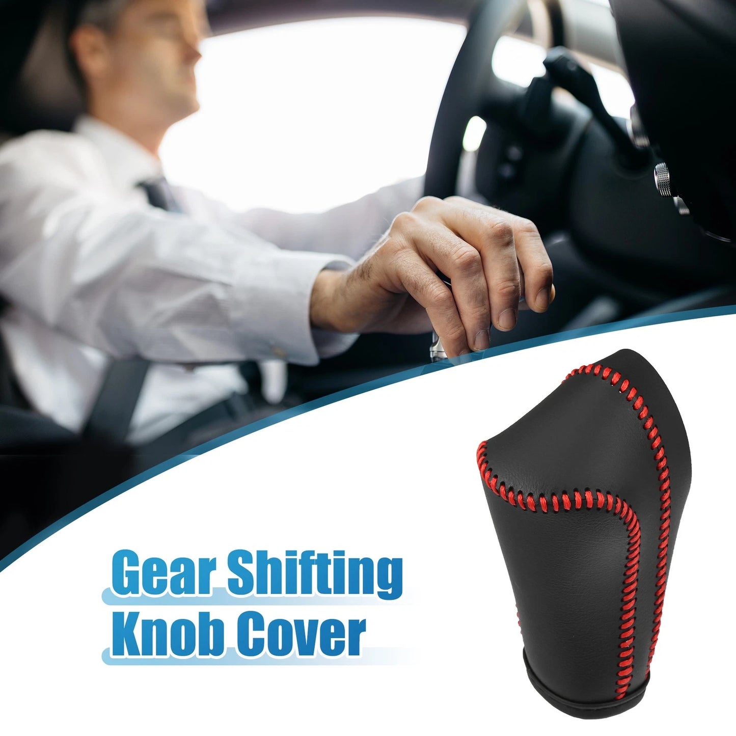 Gear Shift Lever Cover for Honda CR-V (2008–2014) - Black Red Stitches