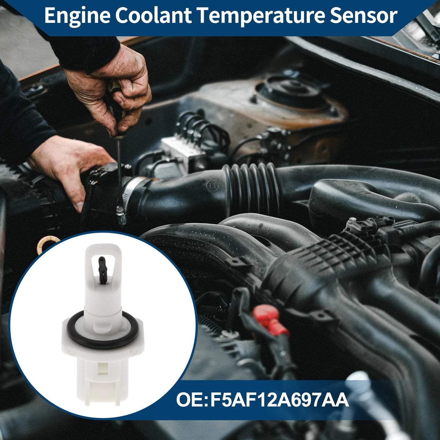 Engine Coolant Temperature Sensor No.F5AF12A697AA for Ford Focus (2012–2018)
