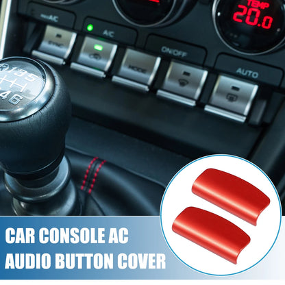 Set of 5 Console Multimedia Button Covers for Toyota GR86, Subaru BRZ Red