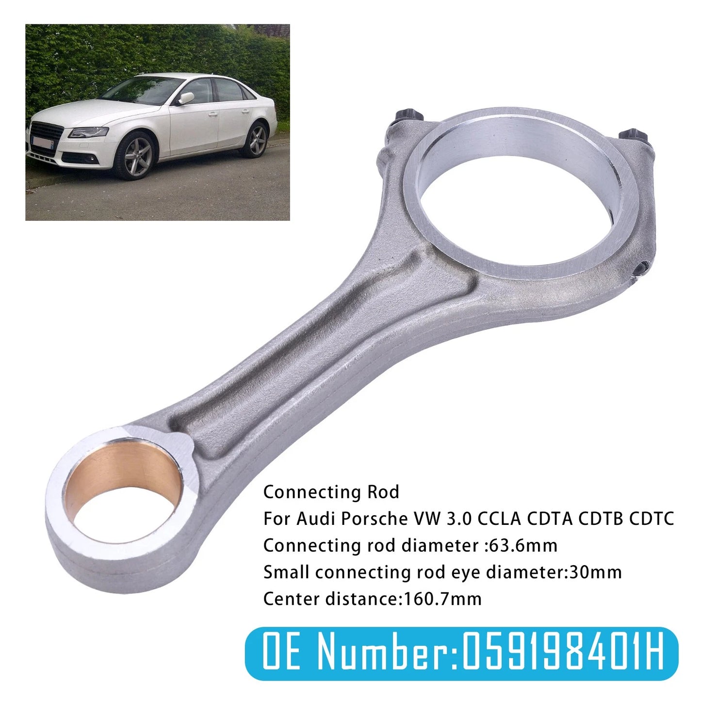 Connecting Rod 059198401N 059198401H for Audi Porsche VW 3.0 (CCLA-CDTC)