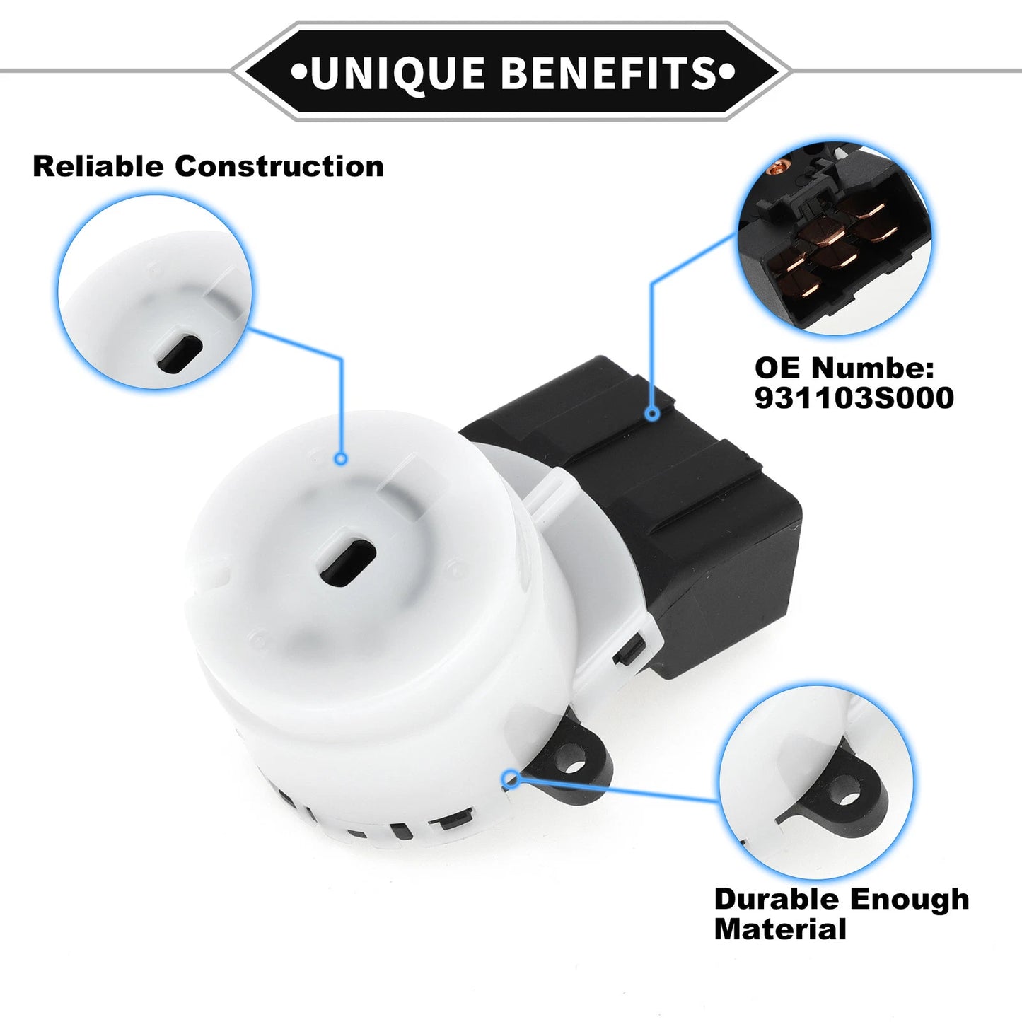 Ignition Starter Switch No.931103S000 for Hyundai Elantra, Kia Rio (2010–2016)