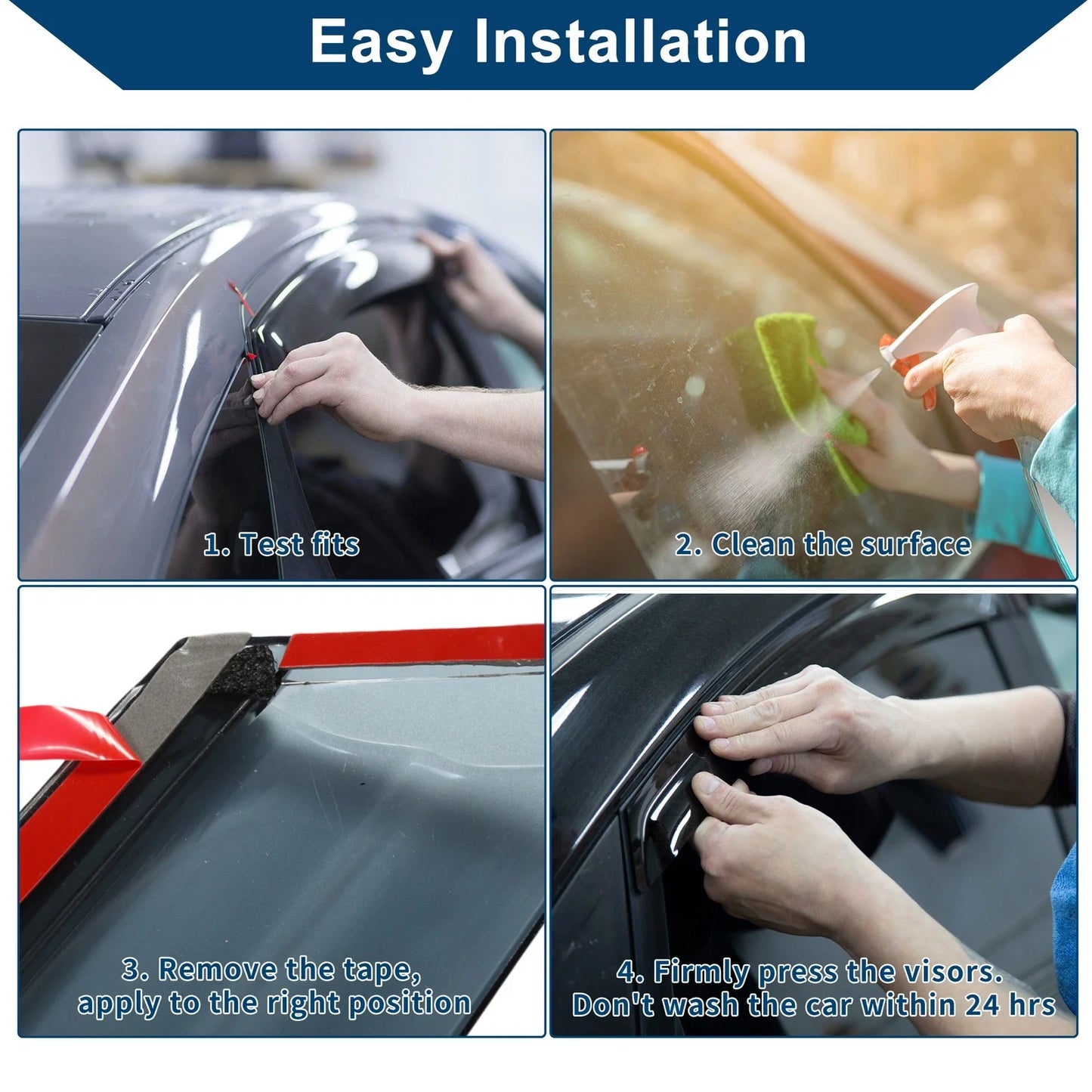 Car Window Deflectors for Chevrolet Cruze Side Window Vent Visors (2015-2019)