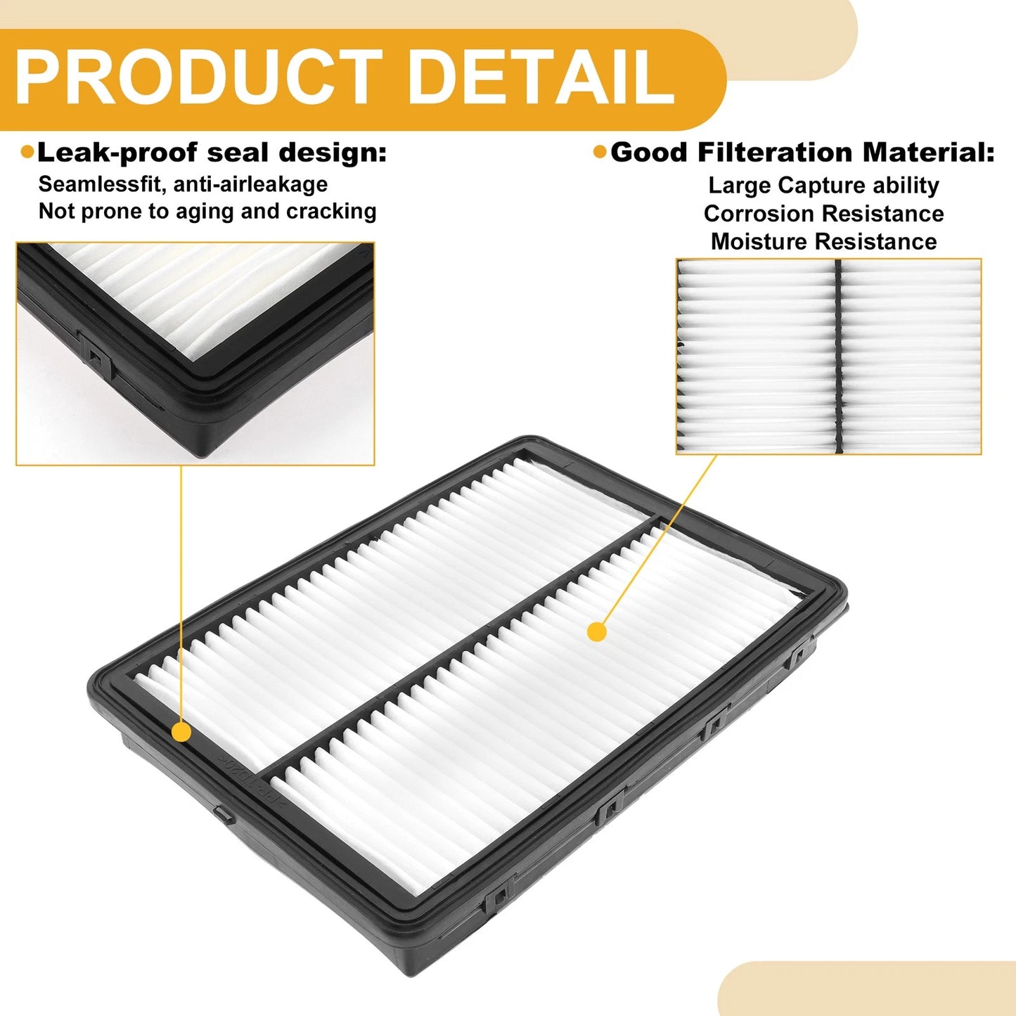 Car Engine Air Filter No. 28113A9100 for Hyundai Santa Fe (2017–2020)