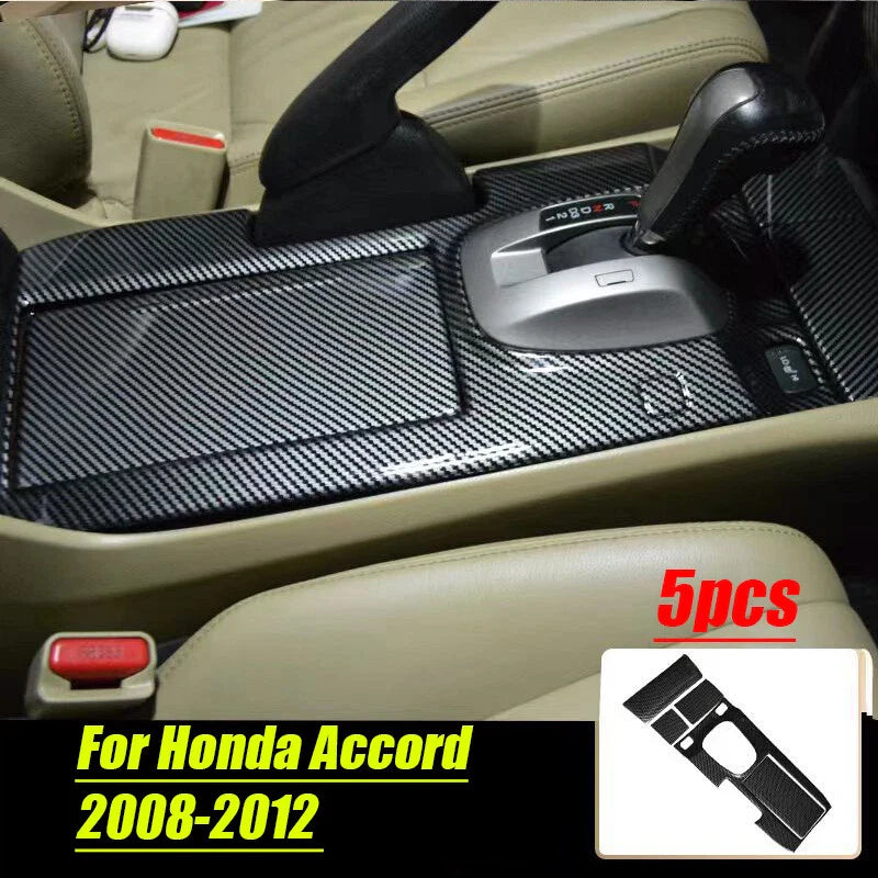 Carbon Fiber Style Gear Shift Box Panel Covers for Honda Accord (2008–2013)
