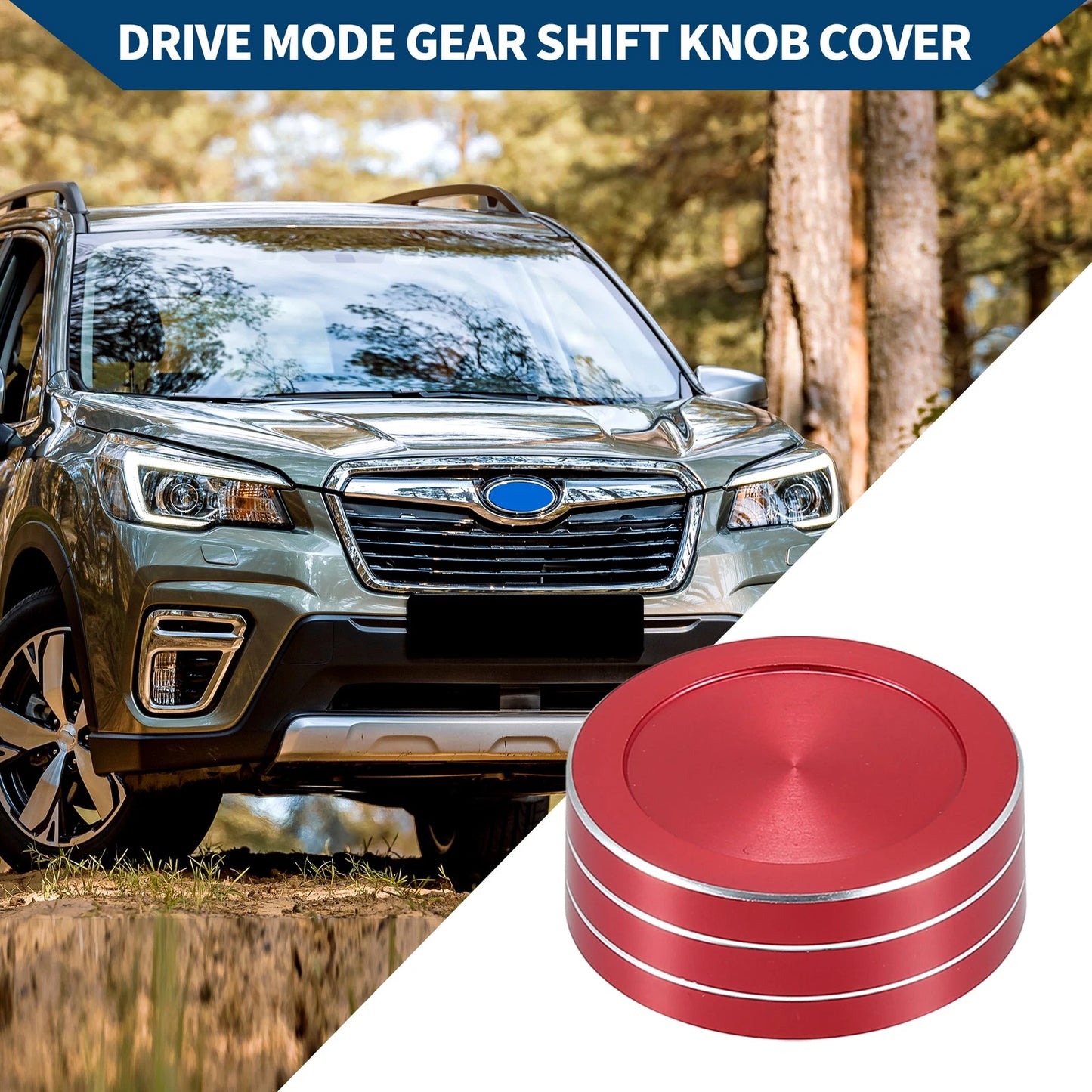 Drive Mode Gear Shift Switch Knob Cover Ring for Subaru Forester (2019–2022) Red