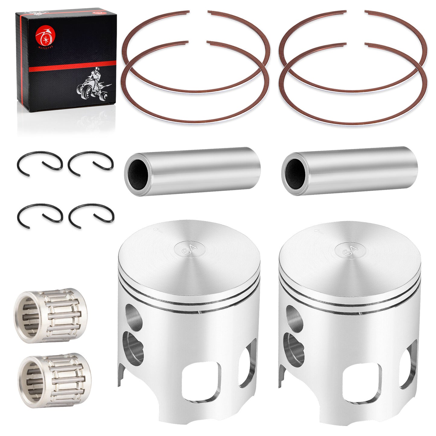 Set of 2 Forged Pistons & Ring Bearing Kit for Banshee 350 (1987–2006)