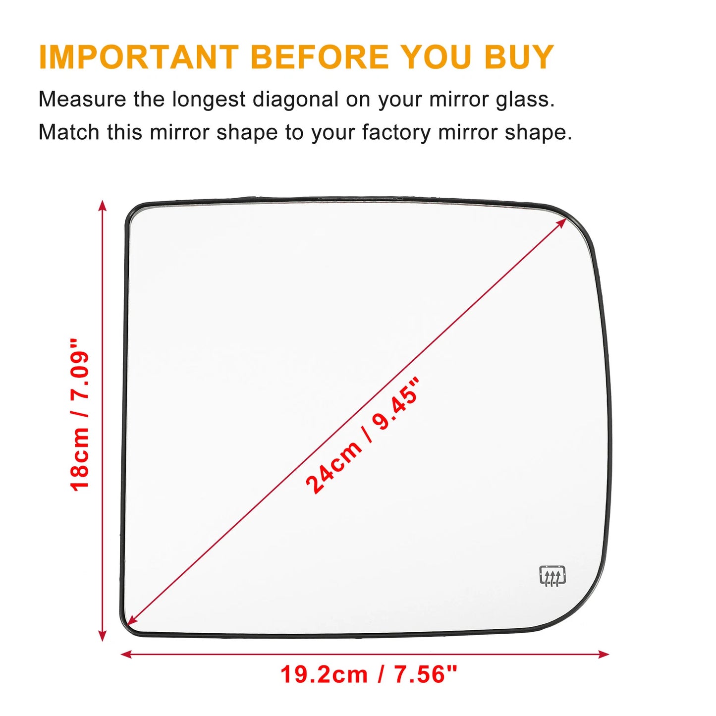 Left Side Towing Mirror Glass for Dodge Ram 1500 2500 3500 (No. 68067727AA)