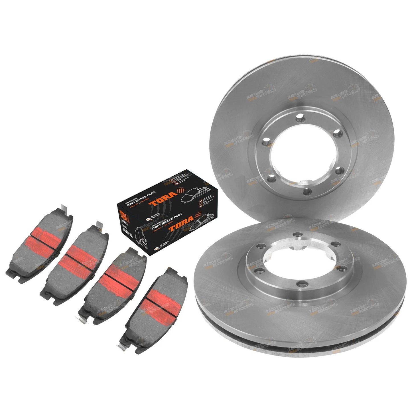 2 Front Disc Rotors + Brake Pads for Holden Rodeo (1988–1998)