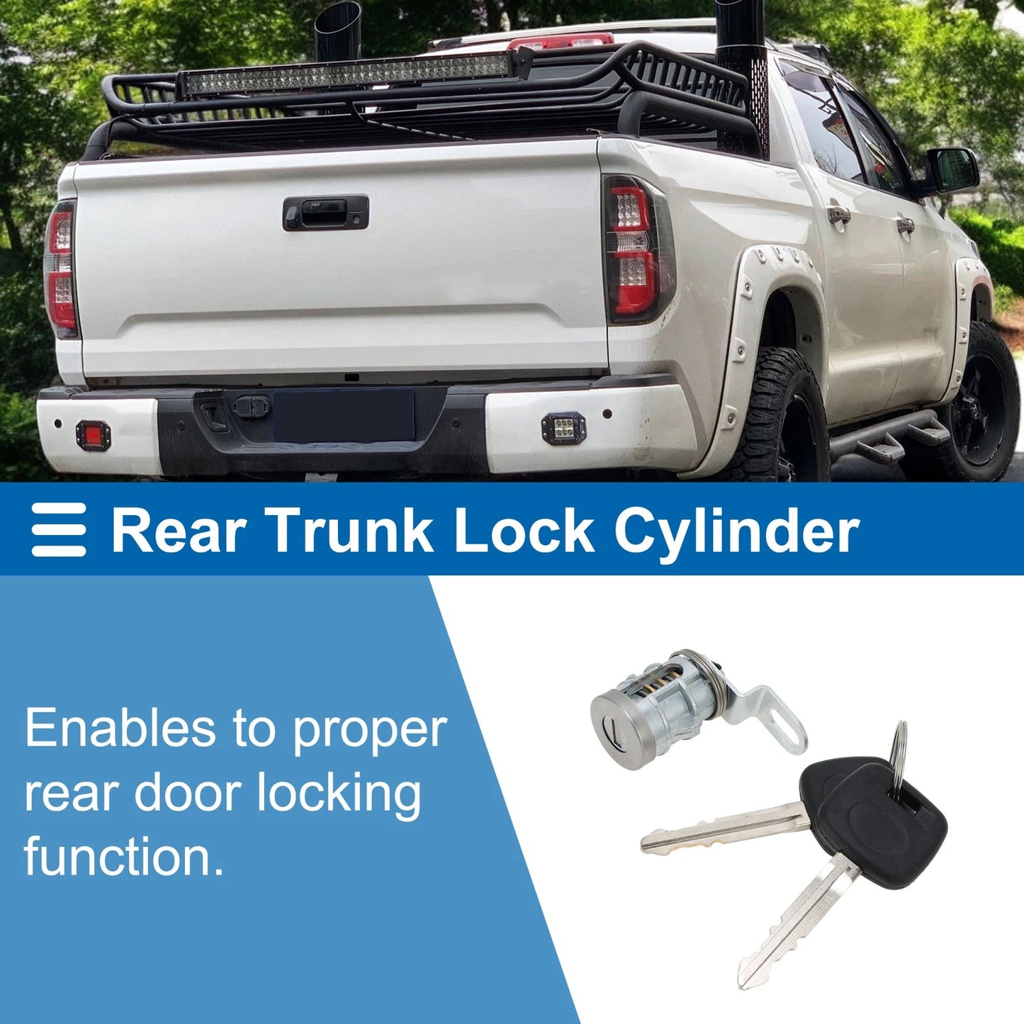 Trunk Lock Cylinder Set with Tailgate Lock & Keys for Toyota Tundra