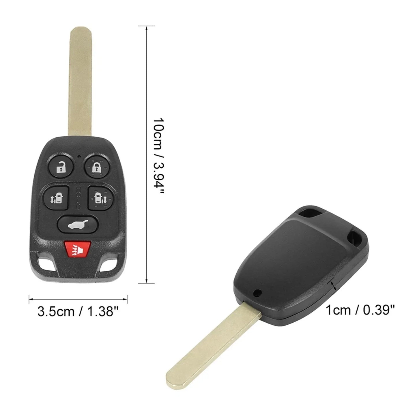 Car Key Fob Shell Case for Honda Odyssey 2011-2013 - 6 Key Buttons