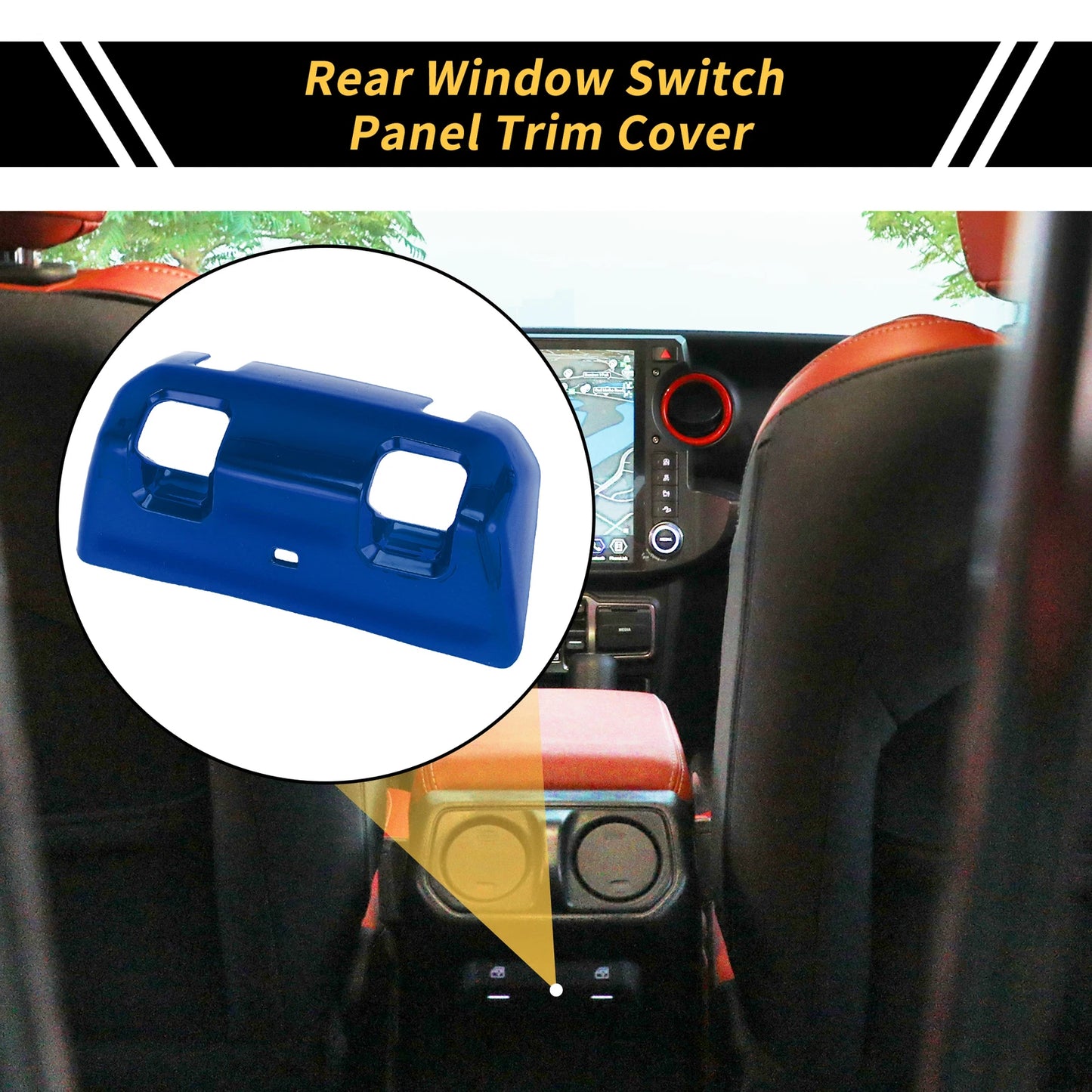 Rear Window Switch Panel Trim Cover for Jeep Wrangler JL JLU (2018–2024) Blue