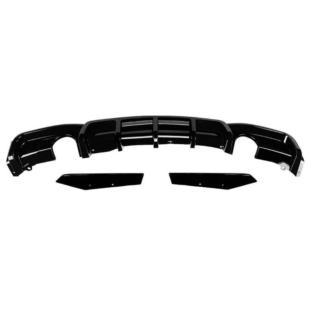 3 x Glossy Black Rear Splitter Lip for BMW 3-Series F30 F31 F35 M-Sport (2012-2019)