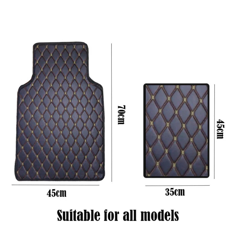 4 Pcs PU Leather Car Floor Mats